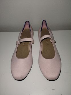 ROTHY’S The Square Toe Mary Jane Ballet Flats Light Pink Size 9