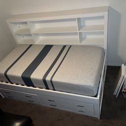 Serta Icomfort TempTouch Twin Matress with Bookcase Bed Frame