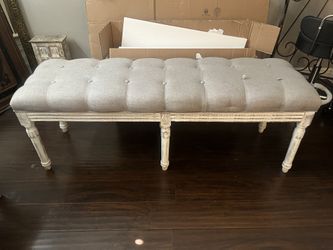 White seating bench