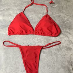 Red Prada Luxury Thong Bikini 