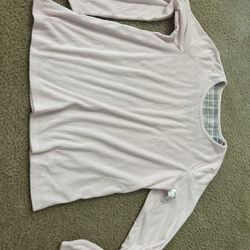 A1 Croft and barrow medium top long sleeve pink shirt warm plush unused