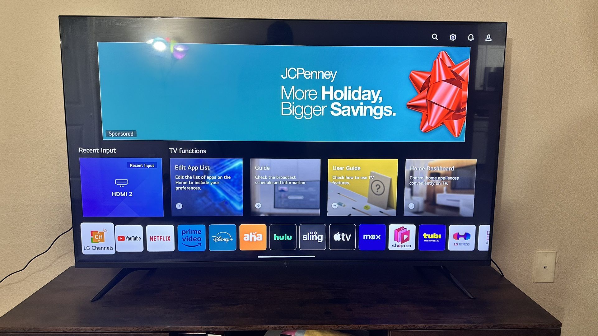 LG 55” 4k UHD Smart TV