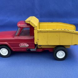 Tonka Jeep Vintage Pressed Steel Red And Yellow Dump Truck