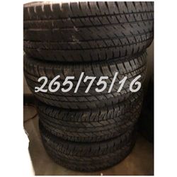Used tires for sale 265/75/16 $180 all four free installation and balancing
