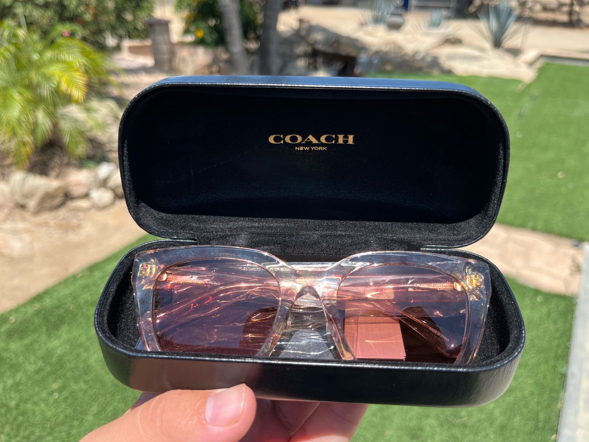 COACH Sunglasses HC 8(contact info removed)14 Transparent Pink Floral Print