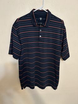 Nike Golf Men’s Shirt Short Sleeve Size Medium Striped Black Orange Colors