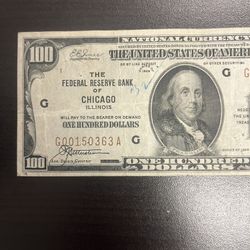 1929 $100 Chicago Illinois Federal Reserve Note