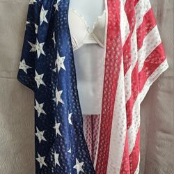 American Flag Kimono Cover Up