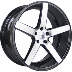 3 Zenas 5-Spoke Alloy Wheels Black Machined