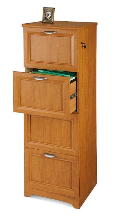 Magellan Collection 4-Drawer Vertical File Cabinet, Honey Maple