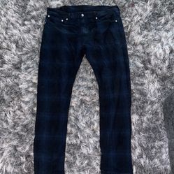 Levi’s Plaid Blue/Black Jeans