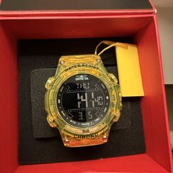 Invicta Racing Burnout Digital Men's Watch - 52mm, Transparent, Yellow