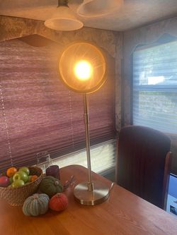 Globe Table Lamp with Brushed Brass Stand