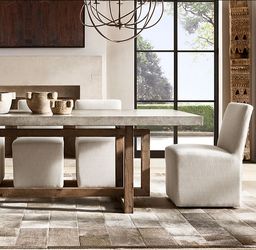Restoration hardware. Dinette table  .  Concrete top