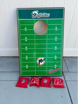 Tailgate toss Miami Dolphins cornhole set 2‘ x 3‘Tailgate toss Miami Dolphins cornhole set 2’ x 3’