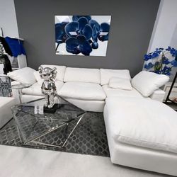 White Cloud Nixon Dupe Sectional Sofa Feathers Cushions Washable And Reversible