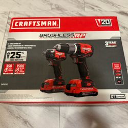 Craftsman V20 RP 20-volt Max 2-Tool Brushless Power Tool Combo Kit with Soft Case (2-Batteries Included and Charger Included)
