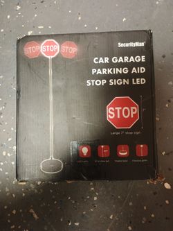 LED Car Garage Parking Aid Stop Sign - Red 55 inches Flexible Pole  Weighted Base Retail $25.00