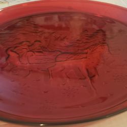 Christmas Serving Plate With Sleigh Scene
