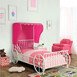 Carriage Style Pink Fabric Bed - $449