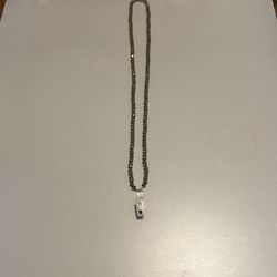 Sparkly Gray Badge Lanyard