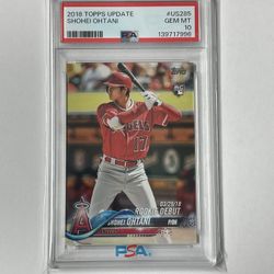 2018 Topps Update Rookie Debut Shohei Ohtani PSA 10 Gem Mint