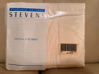Stevens Full Flat Sheet Beige No Iron New