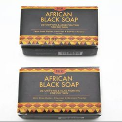 Silk African Black Soap Detoxifying Acne Fighting 7 oz (shampoo, makeup remover)