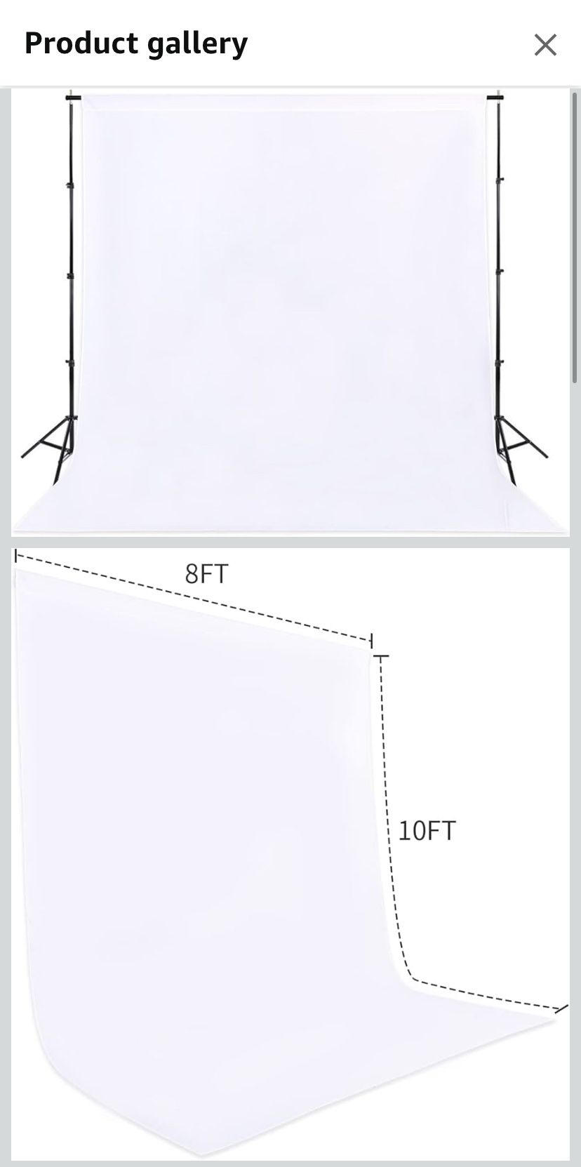 White Backdrop Background 8X10FT