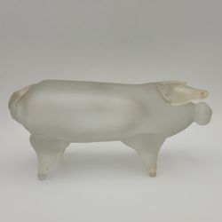 Art Glass Pig Handmade Romania Farm Animal Piggy Figurine Vintage With Flaws