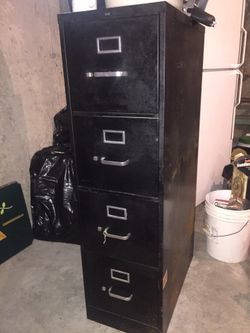 Metal Black file letter-size cabinet with 22” deep 4-drawers