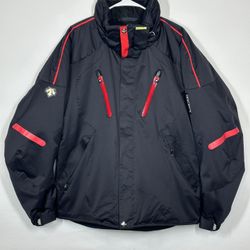 #2640 DESCENTE ION BODIES Hooded Insulated Ski Jacket Men Size EU 52 / US L