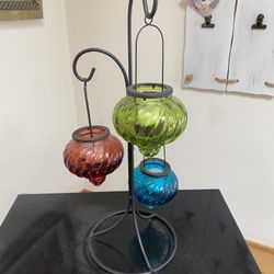 🕯️Pier 1 Imports Jewel Tone Hanging Lantern Tealight Candle Holder