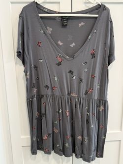 Torrid Light Gray With Butterfly Dress Size 0 (large Or Size 14