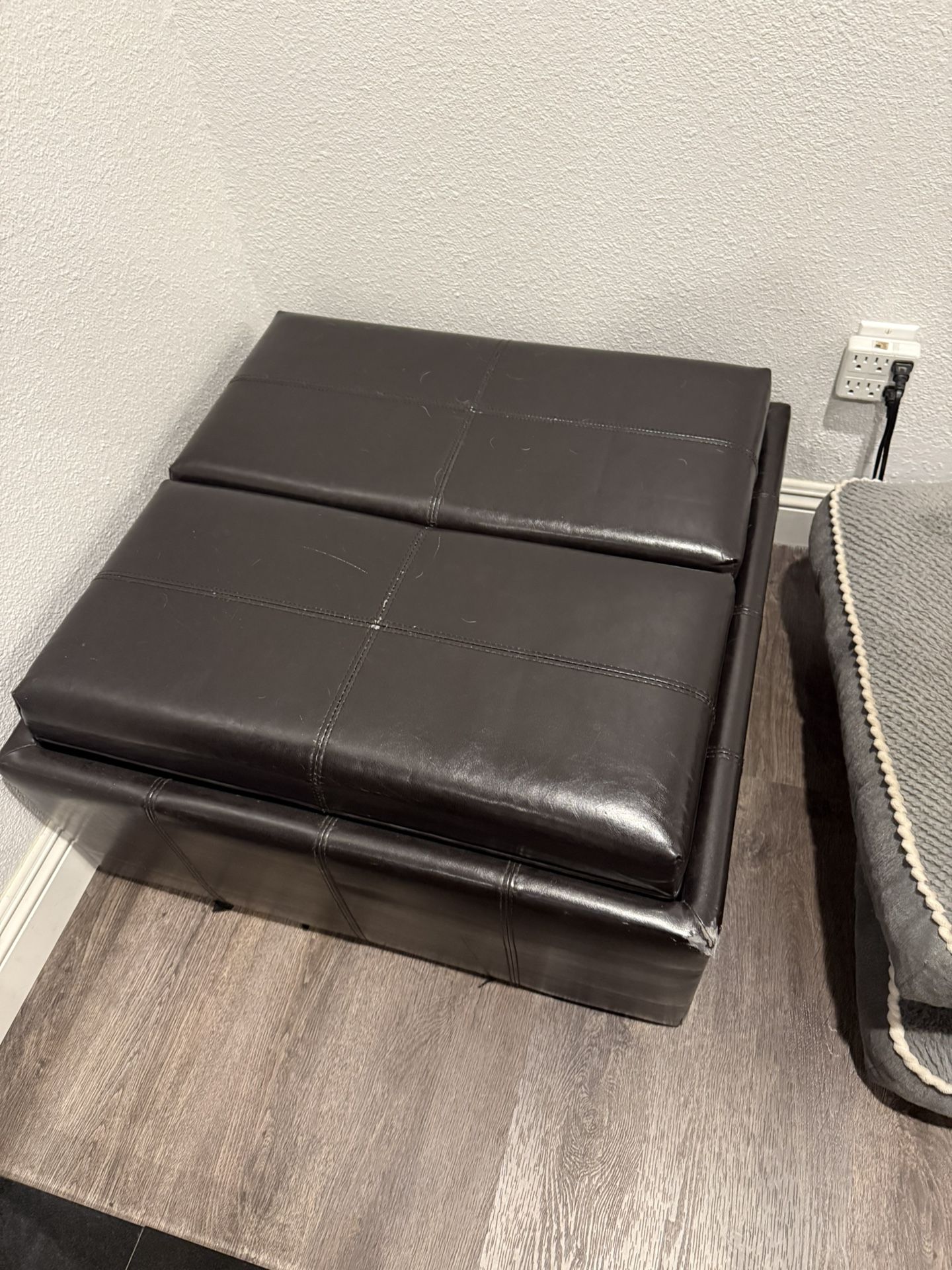 Leather Ottoman With Storage