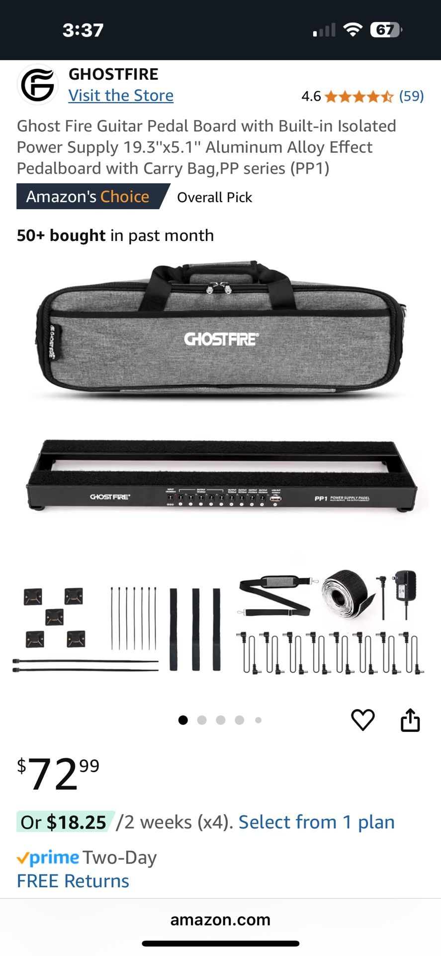 Ghostfire Pedalboard With Built In Power