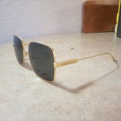 GUCCI Yellow Gold Sunglasses 57MM square