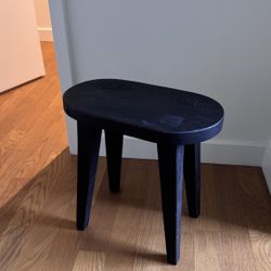 Black Wood Accent Table/stool