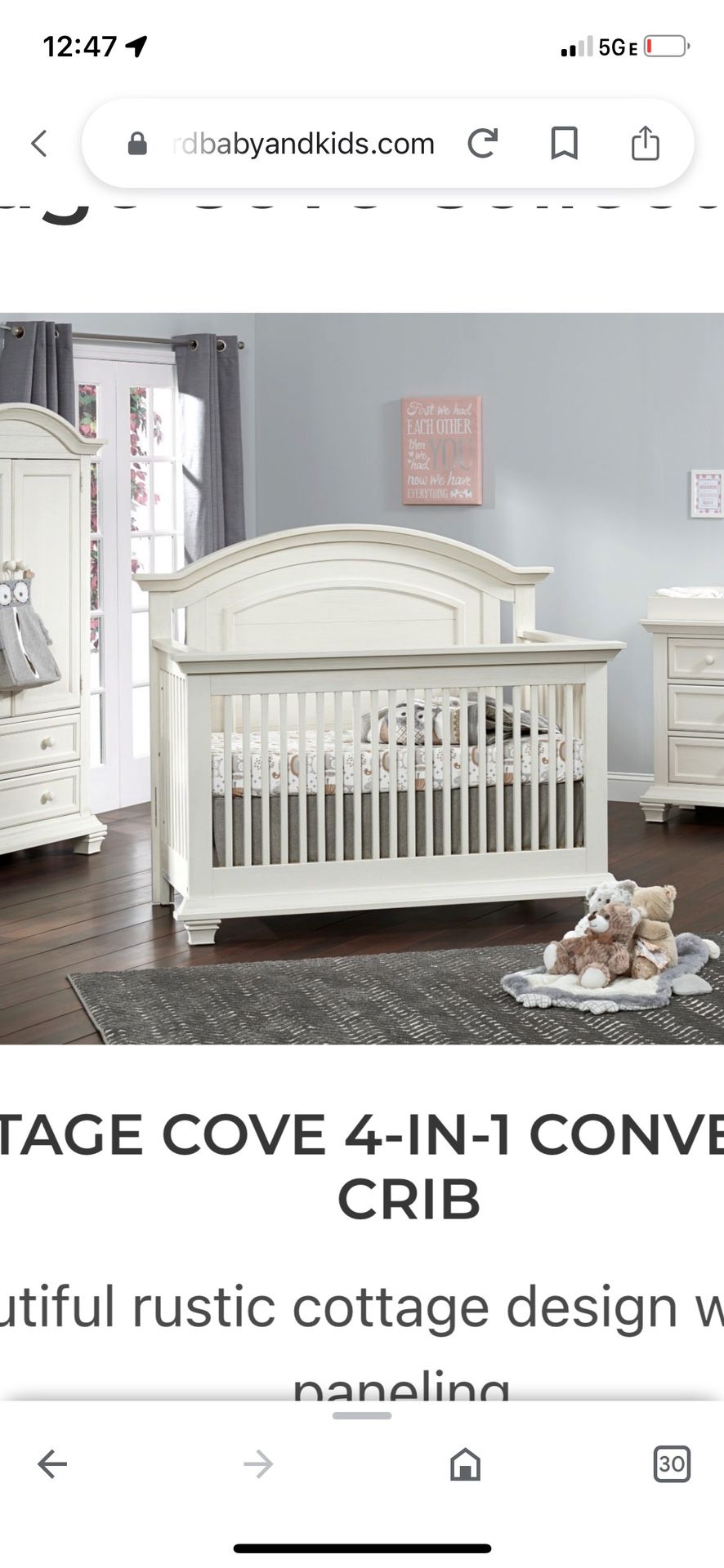 Beautiful 4 In 1 Convertible Crib Buy Buy Baby. Retail Price Is $423.99 ! 