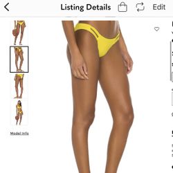 Vitamin A Swimwear Neutra Hipster Bikini Bottom in Yellow - 4/XS - NWT New with Tags!