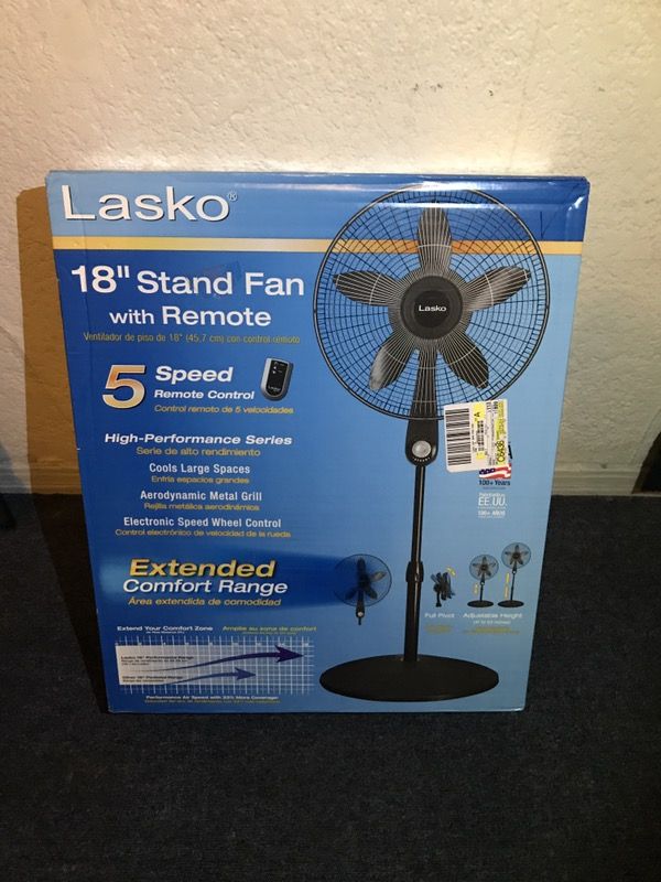 Lasko 18 Stand Fan With Remote Control 5 Speeds for Sale in Los Angeles,  CA - OfferUp