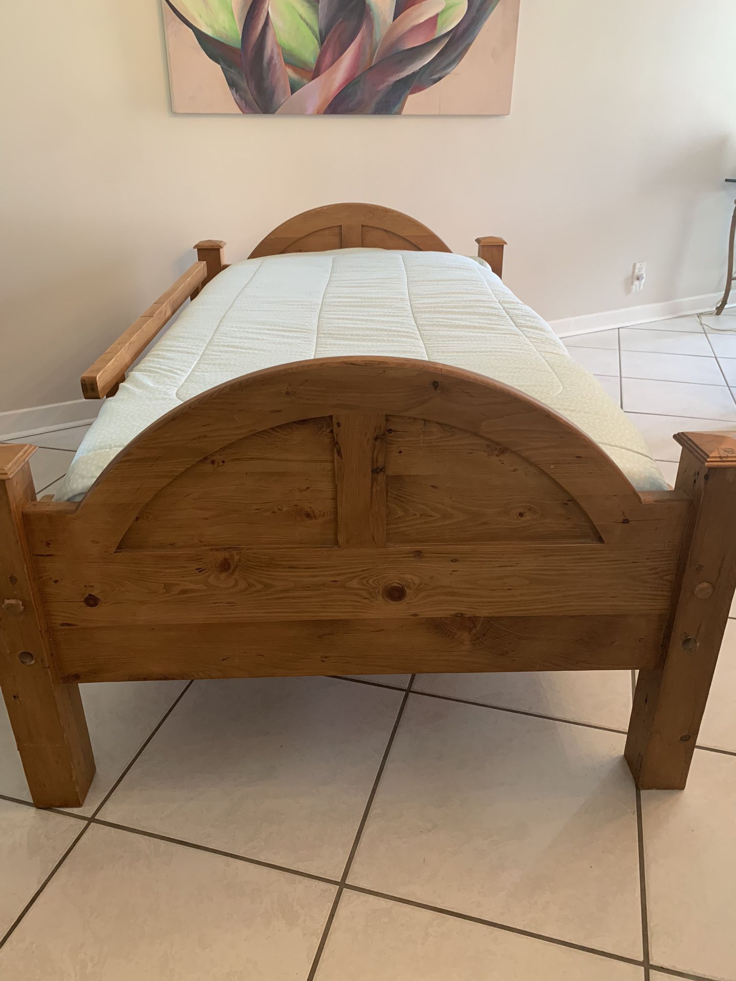 Custom Oak XL Twin Bed 
