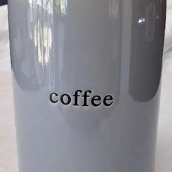 Expressions Signature Stoneware - Gray - Coffee Canister With Lid