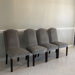 Gray Velvet Dining Chairs 