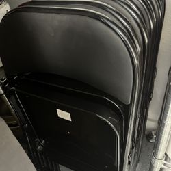 10 Black medal Folding. Chairs With Padded Seat And Backs