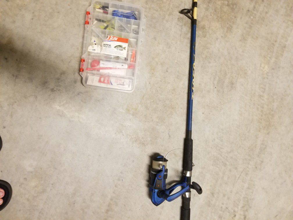 Fishing Pole With Tackle Box