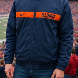 Nike Illinois Fighting Illini Windbreaker Jacket (Men’s Size XL)