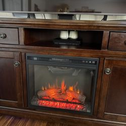 TV Table With Fire Place 