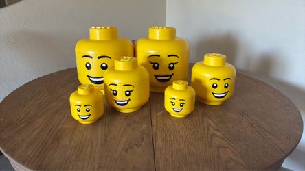 Lego heads storage containers