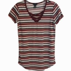 Striped Criss Cross Rue21 Shirt Size L